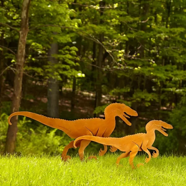 Velociraptor-Garden-Sculpture-Set