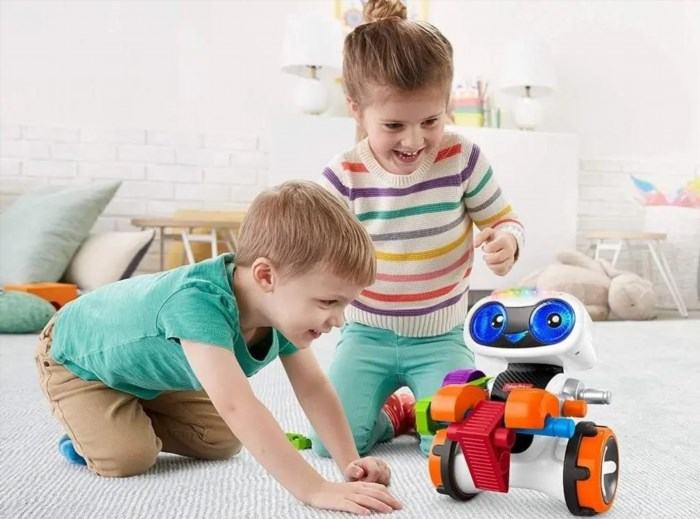 The Fisher-Price Code 'n Learn Kinderbot is an educational toy designed for children ages 3 to 6. It allows children to learn coding concepts through interactive play, helping them develop problem-solving skills and creativity. With its colorful design and fun activities, the Kinderbot provides a hands-on learning experience that engages and entertains young minds.