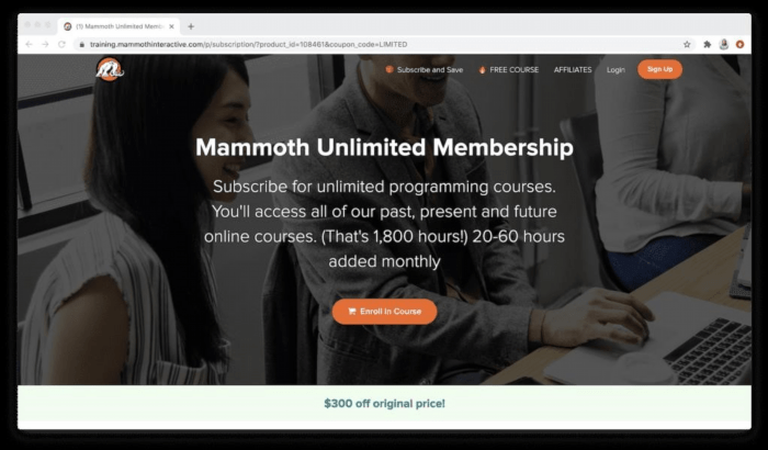 Mammoth Interactive Unlimited Membership (Annual Subscription) gives you access to a vast array of courses, tutorials, and resources, allowing you to enhance your skills and knowledge in various fields such as programming, game development, web design, and more. With this membership, you can unlock endless opportunities for growth and stay updated with the latest industry trends and advancements.