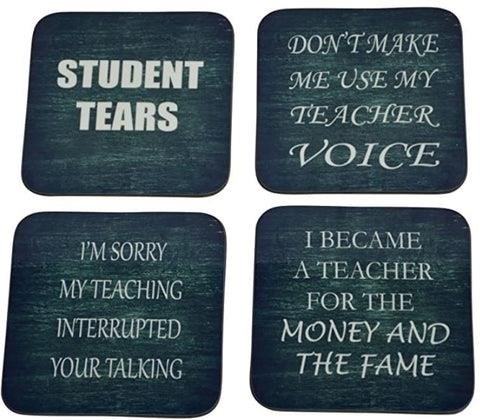 The Funny Coaster Set for Teachers and Professors is a delightful and practical gift that will bring a smile to their faces while protecting their surfaces from beverage stains.