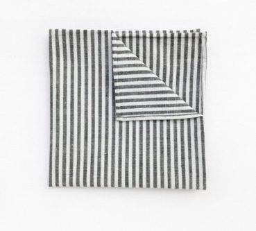 The Grey and Ivory Striped Pocket Square is a stylish accessory that adds a touch of elegance to any suit or blazer, perfect for formal occasions or adding a sophisticated flair to your everyday look.
