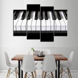 The Ebony and Ivory Piano Canvas Set is a stunning artwork that showcases the beauty and contrast of black and white keys on a piano, capturing the essence of music and harmony in a unique and captivating way.