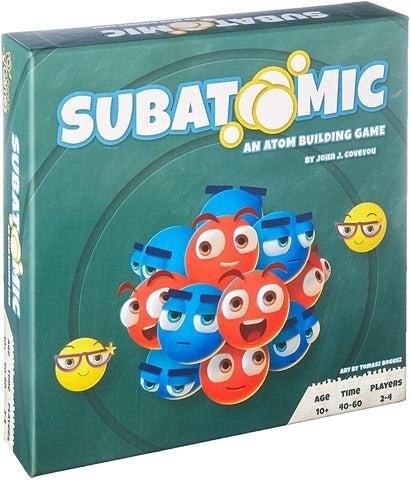 Subatomic: An Atom Building Game is a strategic board game that allows players to explore the world of atoms, build their own molecules, and learn about subatomic particles and chemical reactions.