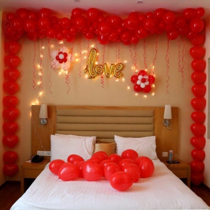 Decorating the bedroom with balloons is a fun and creative way to add a festive touch and create a whimsical atmosphere.