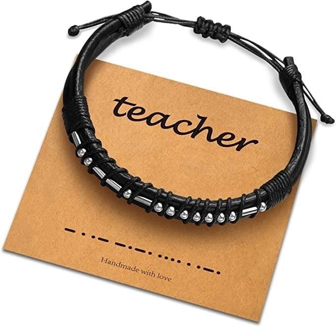 The Morse Code Teacher Bracelet is a fashionable accessory that allows you to learn and communicate in Morse code, making it a perfect gift for technology enthusiasts and language learners alike.