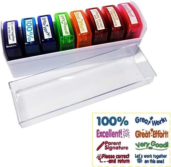 A Self-Inking Stamp Set is a convenient and versatile tool that allows you to easily create repetitive impressions without the need for an additional ink pad. It includes a selection of different stamps, making it ideal for various tasks such as labeling, organizing, or adding a personal touch to documents or crafts. The set is designed to provide crisp and clear impressions, ensuring professional-looking results every time. Whether you're a business professional, a student, or a creative hobbyist, a Self-Inking Stamp Set is a must-have item for your toolkit.