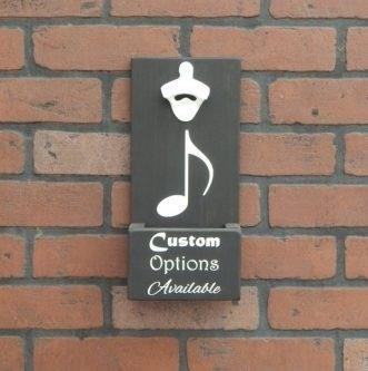The Personalized Music Note Wall Mounted Bottle Opener is a stylish and functional addition to any music lover's home decor, featuring a unique design that combines a music note motif with a convenient bottle opener.