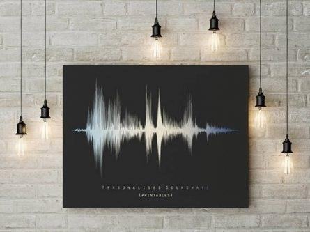A personalized soundwave print is a unique and sentimental way to capture and showcase a special sound or message, creating a truly one-of-a-kind piece of art.