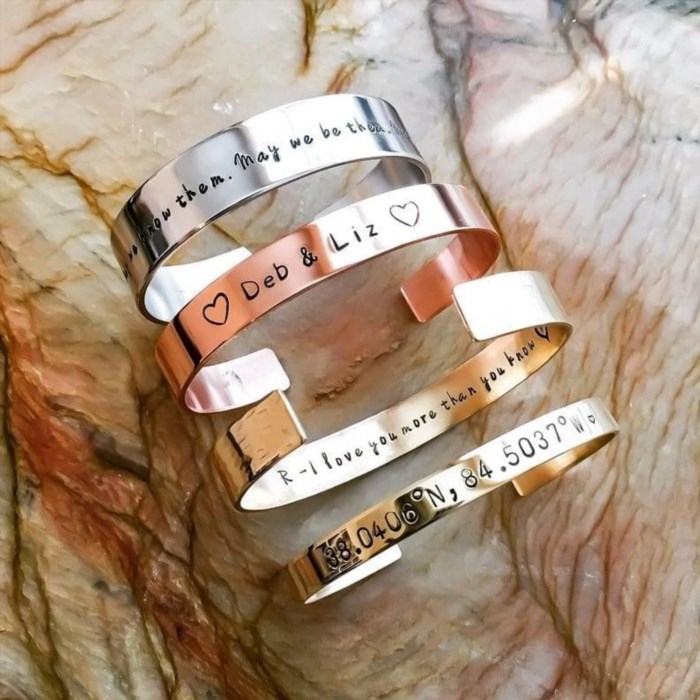 A custom bracelet cuff is a personalized accessory that can be designed to match your individual style and preferences, adding a touch of elegance and uniqueness to any outfit.