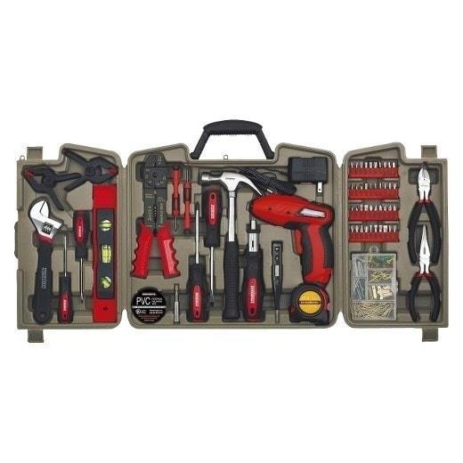 A Household Tool Kit is a collection of essential tools that are commonly used for various tasks and repairs around the house, making it convenient for homeowners to handle minor maintenance and DIY projects.