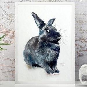 A custom rabbit portrait painting is a personalized and exquisite artwork that captures the unique beauty and personality of your beloved pet, creating a lasting tribute to cherish forever.