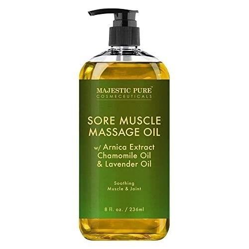 Sore Muscle Massage Oil is a specialized blend of natural oils and soothing botanical extracts that is designed to provide relief and relaxation to tired and achy muscles. It is formulated with ingredients like eucalyptus, peppermint, and lavender, which have been traditionally used for their soothing and pain-relieving properties. This massage oil can help to alleviate muscle soreness, reduce inflammation, and promote overall relaxation and well-being. Whether you have been engaging in strenuous physical activity or simply need to unwind after a long day, Sore Muscle Massage Oil can be the perfect addition to your self-care routine.