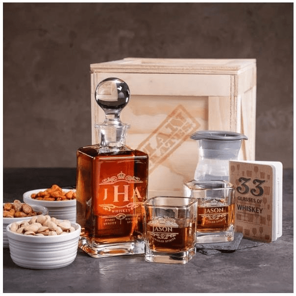 The Personalized Whiskey Set is a perfect gift for whiskey enthusiasts and connoisseurs, allowing them to enjoy their favorite spirit in style.