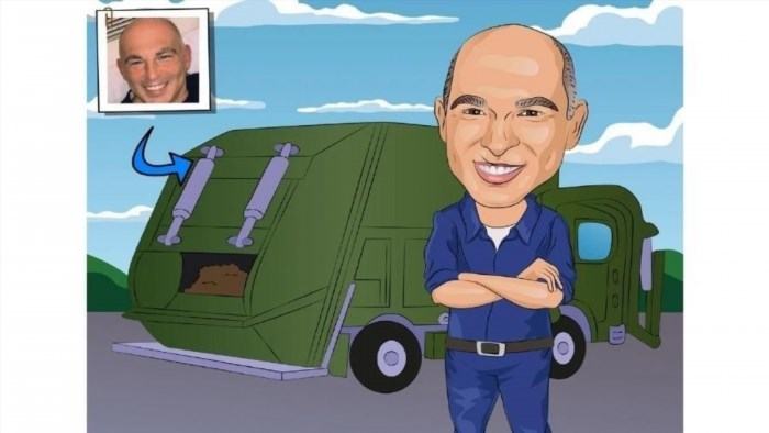 The job of a custom caricature garbage truck driver involves operating a specialized vehicle to collect and dispose of waste in a creative and entertaining manner, bringing smiles to people's faces while keeping the environment clean.
