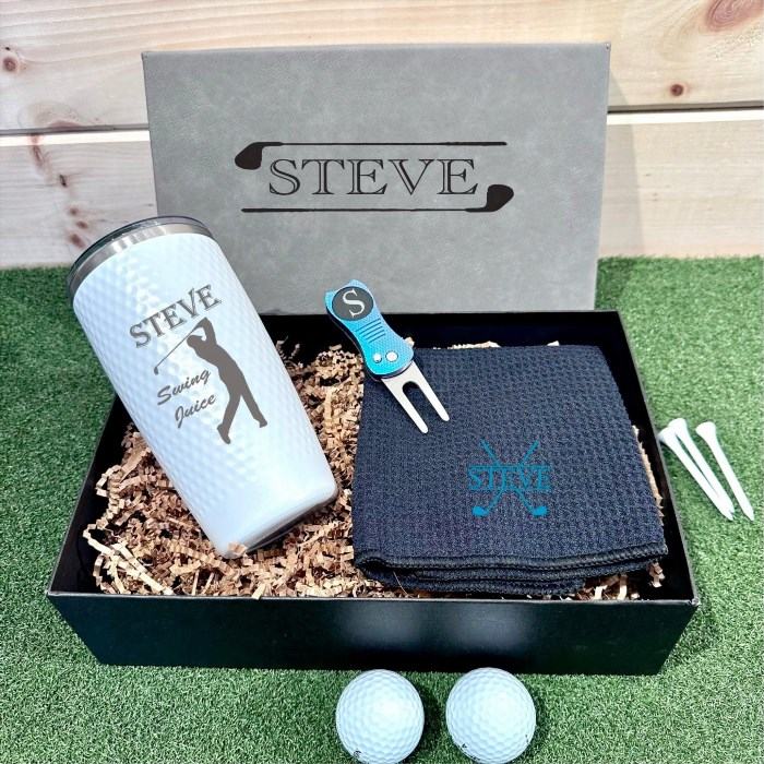 The Personalized Golf Gift Box Set is a perfect gift for any golf enthusiast, complete with customized golf balls, tees, and a stylish golf towel. It is a great way to show your love and appreciation for someone who enjoys the game of golf.