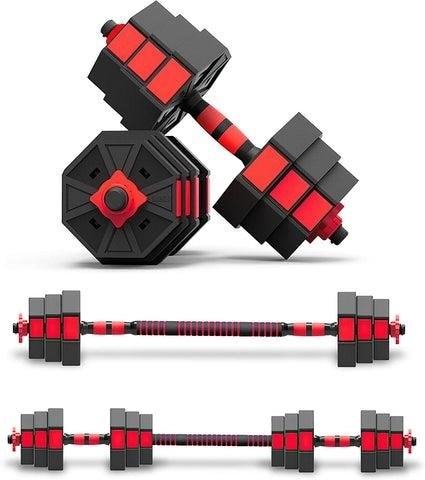 An adjustable weight set is a versatile fitness equipment that allows users to customize their workout by adding or removing weights according to their strength and fitness goals.
