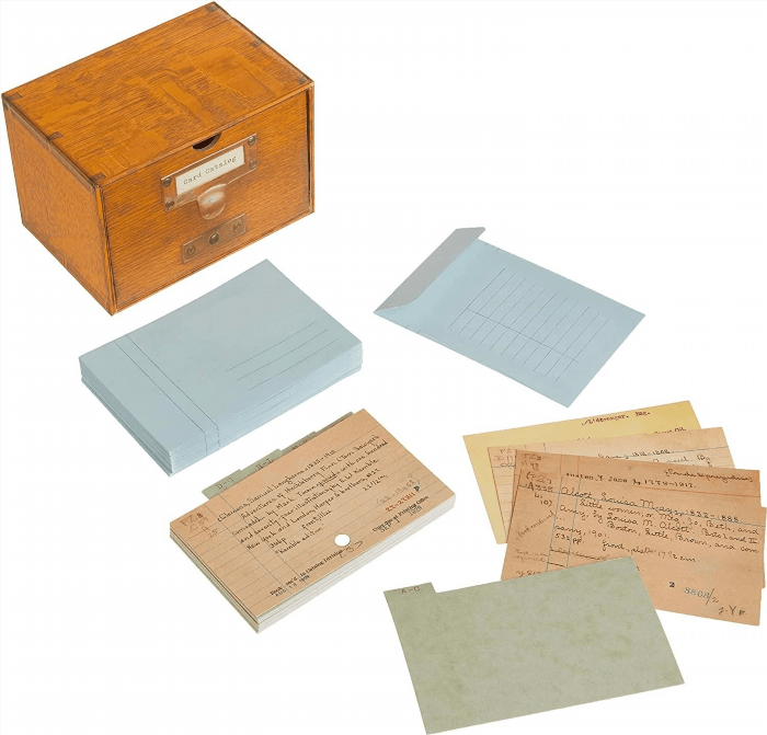 The Card Catalogue with Notecards is a valuable tool used in libraries to organize and access information, providing a systematic and efficient way to locate books and resources.