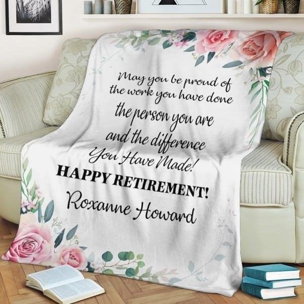 A retirement blanket is a thoughtful gift that symbolizes warmth, comfort, and appreciation for years of hard work and dedication. It is a token of well wishes and a reminder of the recipient's achievements and the beginning of a new chapter in their life.