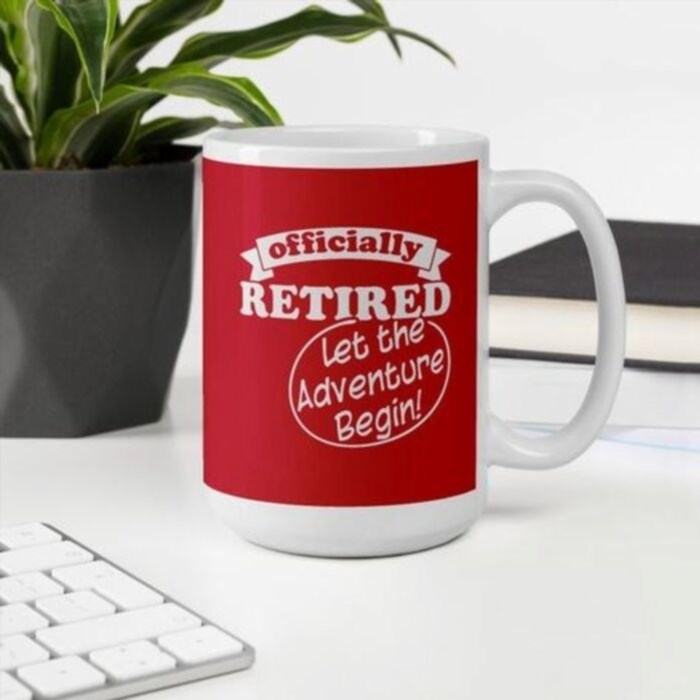 The funny mug for retired principals is a humorous gift that celebrates their years of dedication and leadership in the education field. It features witty slogans or illustrations related to retirement and the principal role, providing a lighthearted and nostalgic reminder of their past profession.