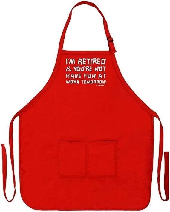 The Retirement Grilling Apron is the perfect gift for someone who is finally able to relax and enjoy their time off from work, showcasing their love for grilling and their well-deserved retirement.