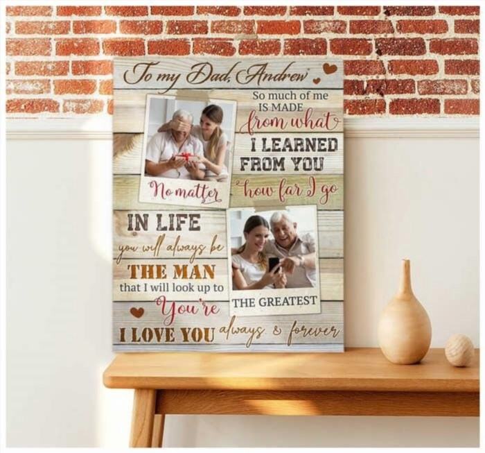Personalized Picture Canvas - Significant Valentine's present for top father.