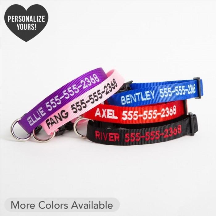 The #15 Customizable Deluxe Nylon Collar is a revolutionary accessory that not only provides comfort and style for your beloved pet but also eliminates the need for dangerous and breakable dangling ID tags. With its durable construction and customizable features, this collar ensures the safety and security of your furry friend while maintaining their unique fashion statement. Get yours today for only $14.99!