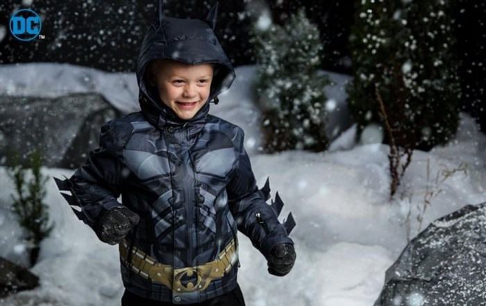 The Child Dark Knight Snow Jacket is a stylish and protective winter attire for young ones, designed to keep them warm and comfortable in snowy conditions.