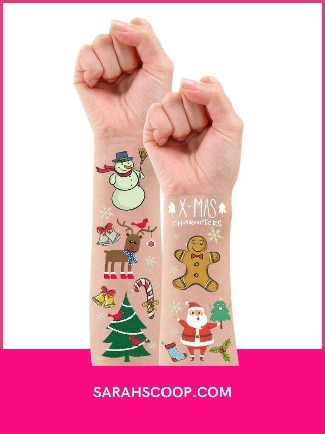 Christmas Temporary Tattoos are a fun and festive way to add a touch of holiday cheer to your look. Whether you're dressing up for a Christmas party or just want to show off your holiday spirit, these temporary tattoos are a great option. They come in a variety of designs, from Santa Claus and reindeer to snowflakes and Christmas trees. Easy to apply and remove, they are a temporary way to celebrate the holiday season.