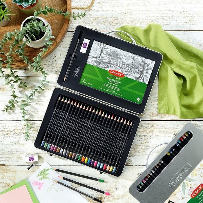 This extensive art kit contains everything you'll need to get started, including coloring pencils and a sketchpad. It provides a wide range of artistic materials and tools, making it convenient for beginners and professionals alike.