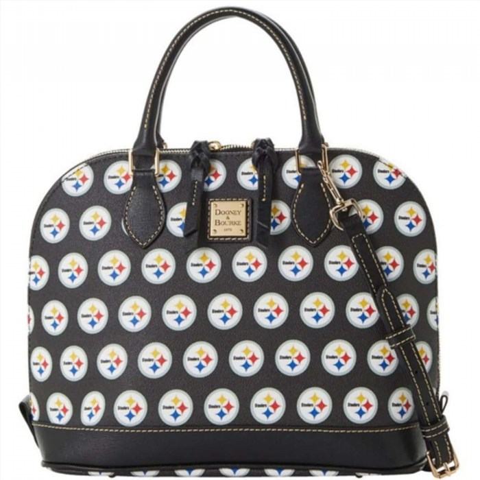 The Pittsburgh Steelers Dooney and Bourke purse is a stylish accessory that allows fans to show their support for the team while also adding a touch of luxury to their outfit. It features the iconic team logo and colors, along with high-quality craftsmanship and plenty of space for essentials. Whether you're heading to a game or simply want to display your team pride, this purse is the perfect choice.