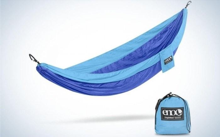 The SingleNest Lightweight Camping Hammock is considered the best portable hammock due to its lightweight design and durable construction, making it perfect for camping and outdoor activities.