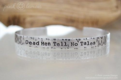 The Dead Men Tell No Tales Bracelet is a unique piece of jewelry that carries a mysterious and intriguing aura, symbolizing the secrecy and silence surrounding untold stories and hidden treasures.