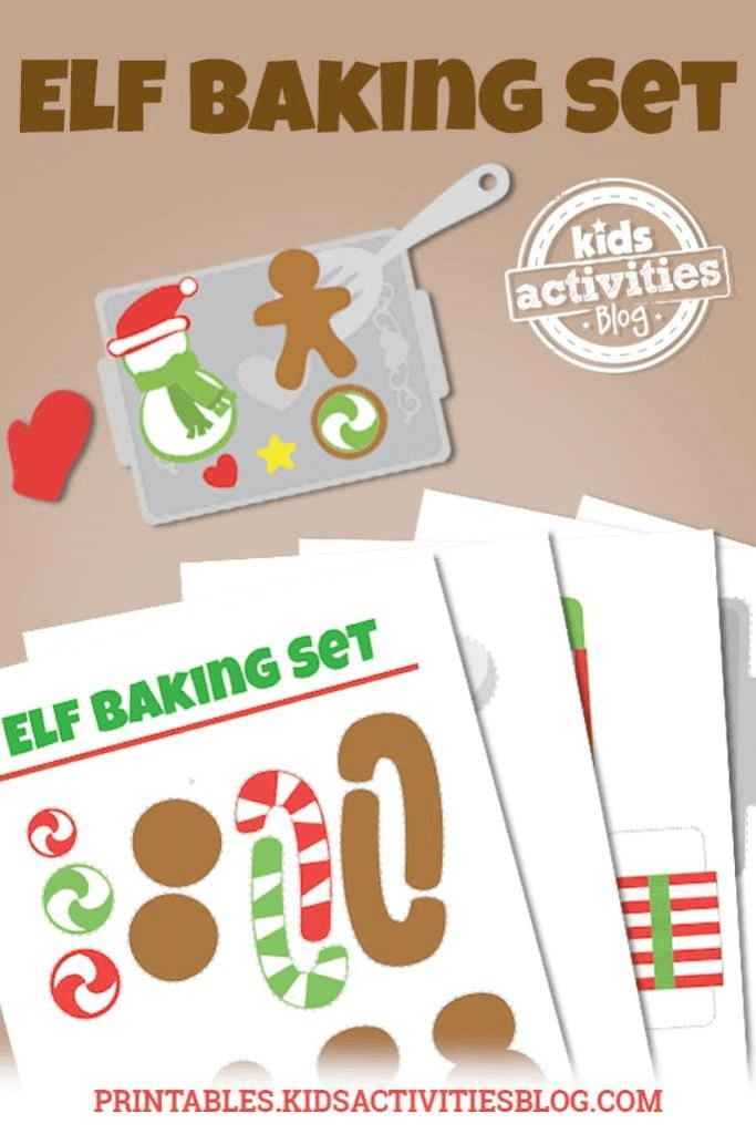 I adore the concept of Elf on the Shelf engaging in the preparation of Christmas cookies using this printable cookie baking set craft!
