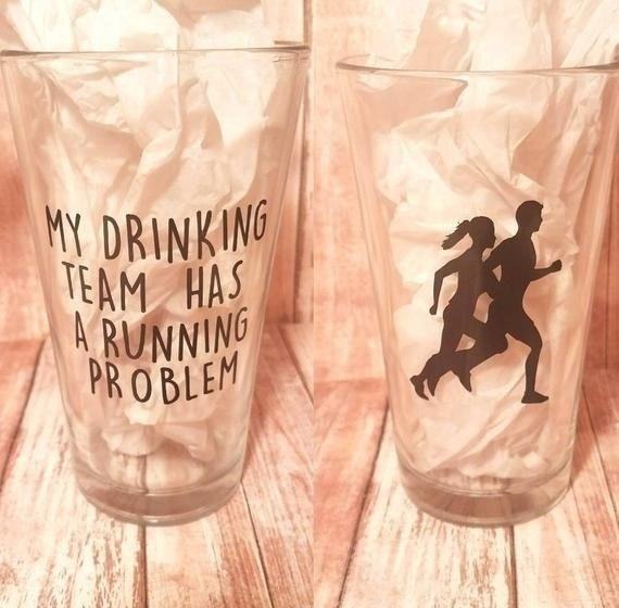 The AMBCreationsShop offers a unique pint glass that showcases the phrase 