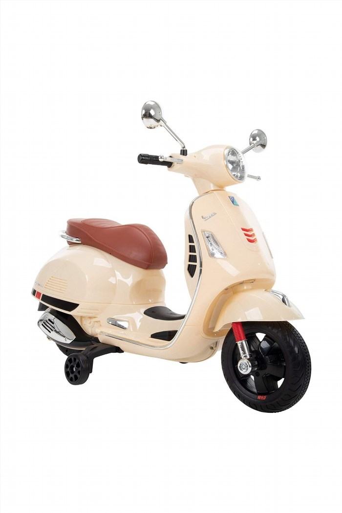 The Huffy Kids Battery 6V Ride-On Vespa Scooter in Beige is a fun and stylish option for children to enjoy a thrilling ride while also developing their motor skills and coordination. With its sleek design and reliable battery power, this scooter provides a safe and smooth experience for young riders. The beige color adds a touch of elegance to the scooter, making it a fashionable choice for kids who want to cruise around in style.