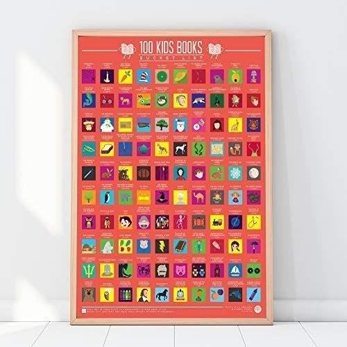 The Gift Republic 100 Kids Books Bucket List Scratch Poster is a fun and interactive way for children to explore and discover a wide range of books, expanding their knowledge and imagination.