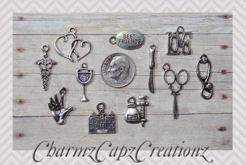 The 11 Piece Grey's Anatomy Inspired Charm Pendants are perfect for any fan of the hit TV show, featuring iconic symbols and quotes from the series that will add a touch of style and fandom to your jewelry collection.