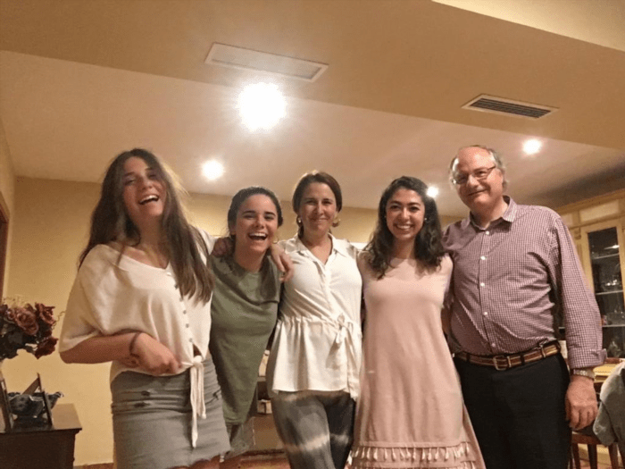 Susana Guerrero with her foster family in Seville