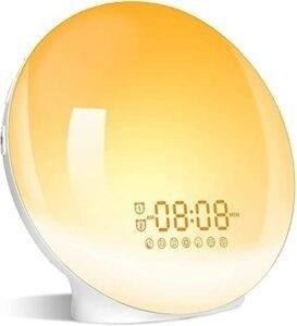 The #22 Artificial Sunrise Alarm Clock is designed to simulate a natural sunrise by gradually increasing the light intensity, helping you wake up gently and naturally, and ensuring a peaceful start to your day.