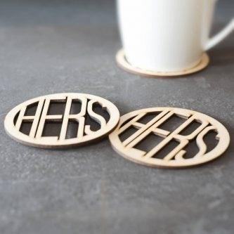 Hers and Hers Matching Wooden Coasters are a stylish and practical addition to any home decor, perfect for couples who want to showcase their unity and love for each other. These coasters are made from high-quality wood, ensuring durability and a natural, rustic aesthetic. With their matching design, they make for a charming and thoughtful gift for anniversaries, weddings, or housewarmings. Protect your furniture in style with these beautiful and personalized coasters.