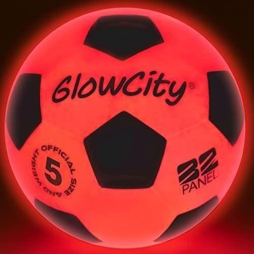 The GlowCity Glow in The Dark Soccer Ball is a fun and innovative product that can be enjoyed by soccer enthusiasts of all ages. With its special glow-in-the-dark feature, this soccer ball brings a new level of excitement to nighttime games. Whether you're playing in a dark backyard or a dimly lit sports field, this ball will light up the playing area and make it easier to see and track the ball. Its high-quality construction ensures durability and optimal performance, allowing you to kick, pass, and score with precision. Get ready to take your soccer game to the next level with the GlowCity Glow in The Dark Soccer Ball!