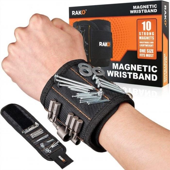 The Magnetic Wristband is a practical tool that allows you to conveniently hold and organize small metal objects such as screws, nails, and bolts, making it an essential accessory for DIY enthusiasts and professionals alike.