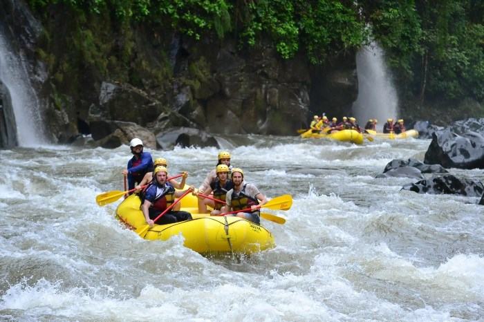 Whitewater kayaking along the Rio Piccaue River in Costa Rica.