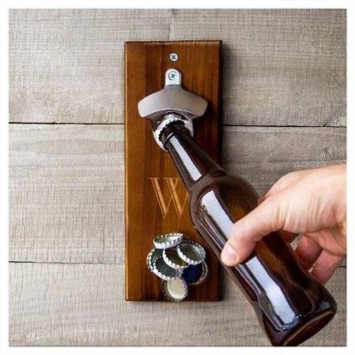 Hanging bottle opener: one-of-a-kind present for father of boyfriend.