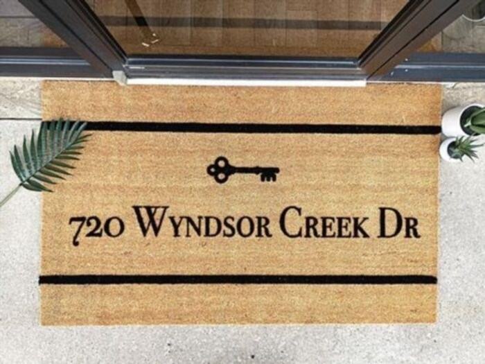 Address doormat gift for your partner’s dadOutput: Provide a welcome mat present for the father of your significant other.