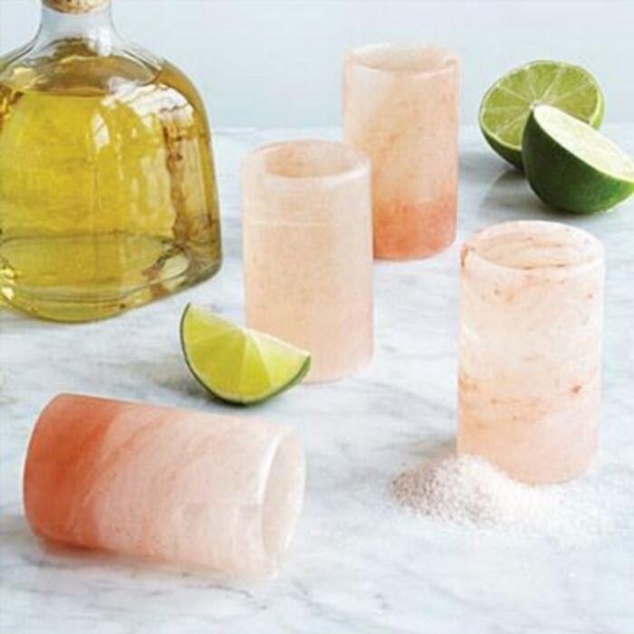 Stylish gifts for the father of my boyfriend - Himalayan salt tequila glasses.