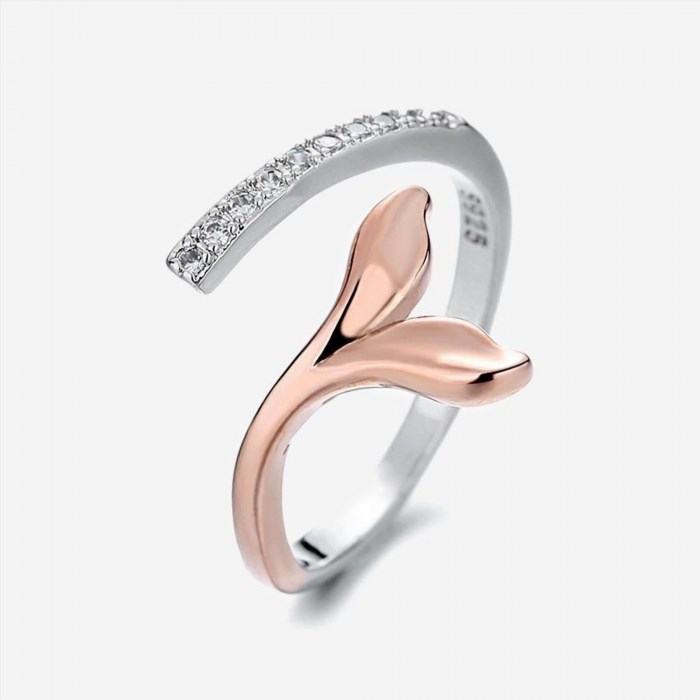 The Two-tone Mermaid Tail Ring is a stunning piece of jewelry that features a beautiful mermaid tail design, with two different shades of metal that add a unique and eye-catching element to the ring. It is a perfect accessory for anyone who loves mermaids or wants to add a touch of whimsy to their style.