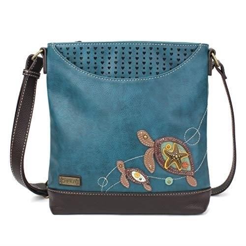 The Chala Sweet Messenger Bag in Turquoise Turtle Design is a stylish and functional accessory that combines fashion with convenience. It features a unique turtle design, adding a touch of charm to your everyday look. Made with high-quality materials, this bag is durable and long-lasting. Its spacious interior provides ample room for all your essentials, while the multiple pockets help you stay organized. Whether you're heading to work, school, or a casual outing, this messenger bag is the perfect companion to carry your belongings in style.