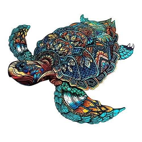 The Sea turtle wooden jigsaw puzzle is a fun and educational toy that allows children to explore the beauty of marine life while enhancing their problem-solving skills.