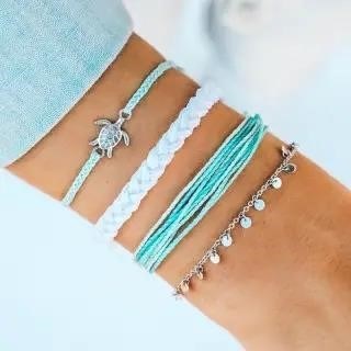 The Pura Vida sea turtle bracelet set is a collection of handmade accessories that not only add a touch of style to any outfit, but also support the conservation and protection of sea turtles, making it a meaningful and eco-friendly choice.
